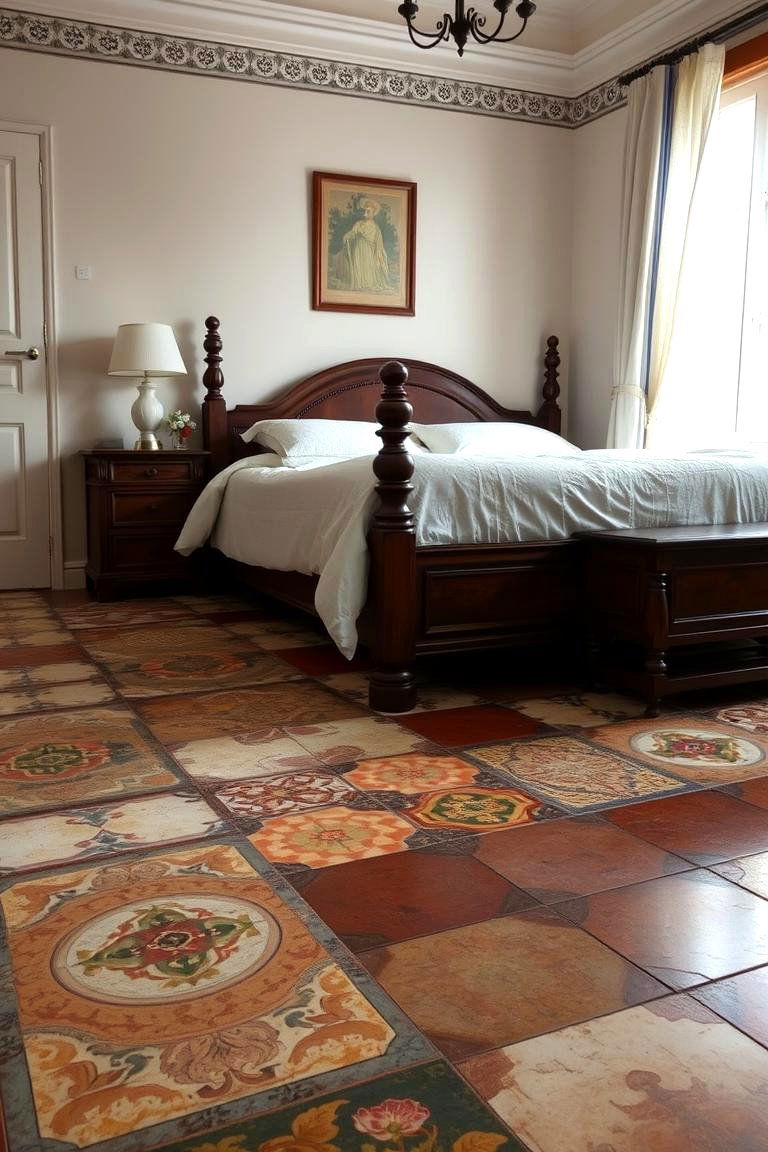 Ceramic Tile Classic Style - 24 Bedroom Flooring Ideas