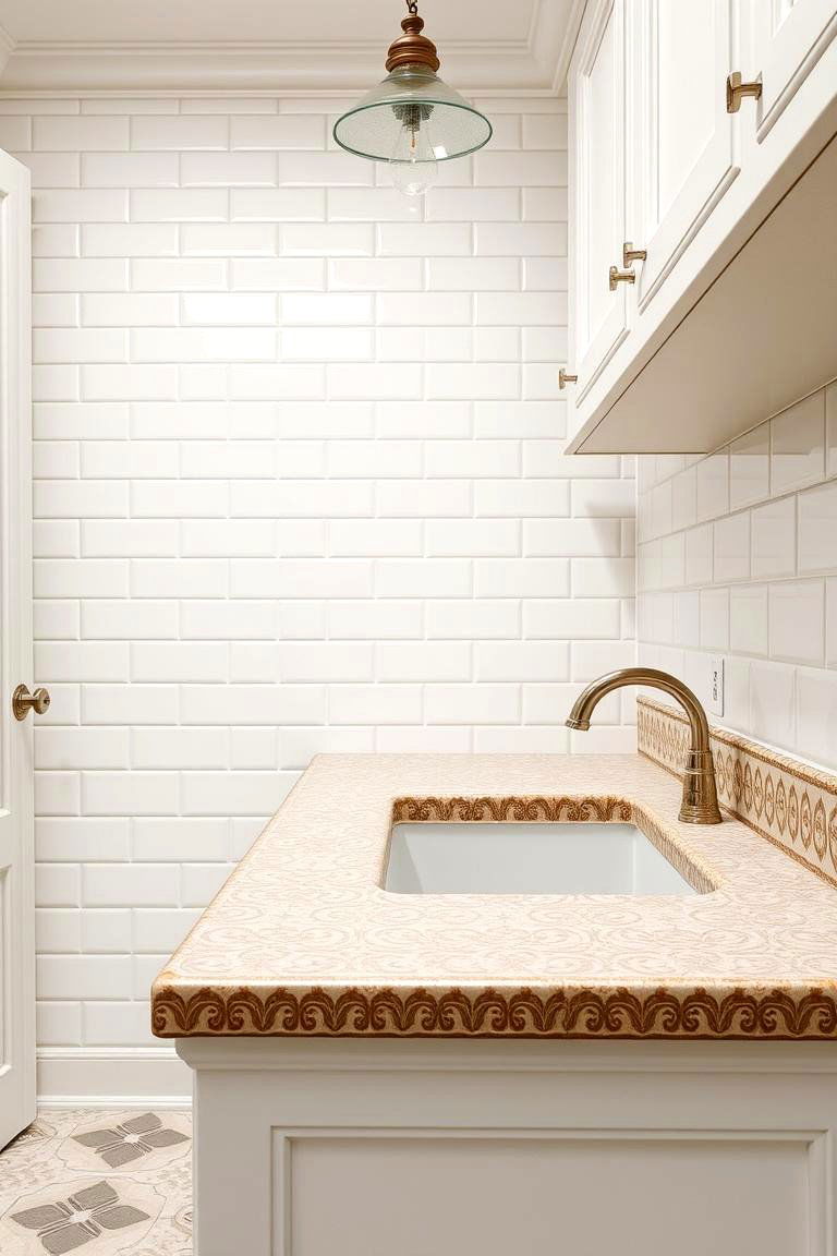 Ceramic Tile Countertops for a Classic Look - 24 Laundry Room Countertop Ideas