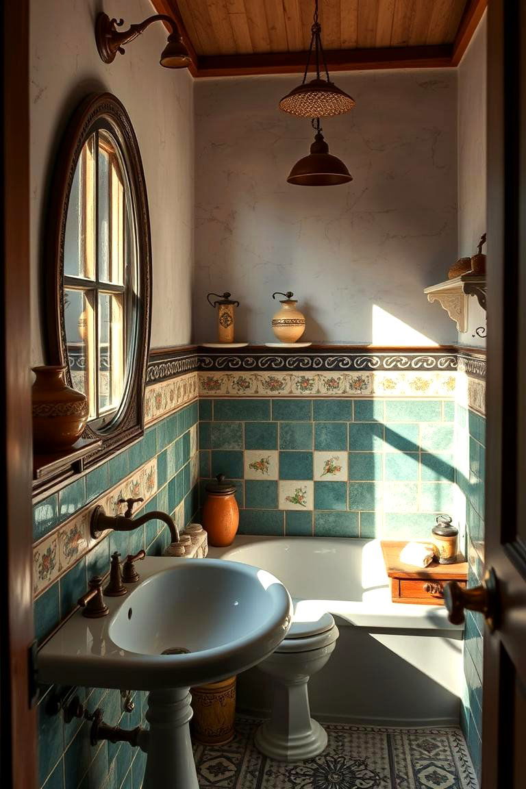 Ceramic and Pottery Details - 24 Boho Bathroom Ideas