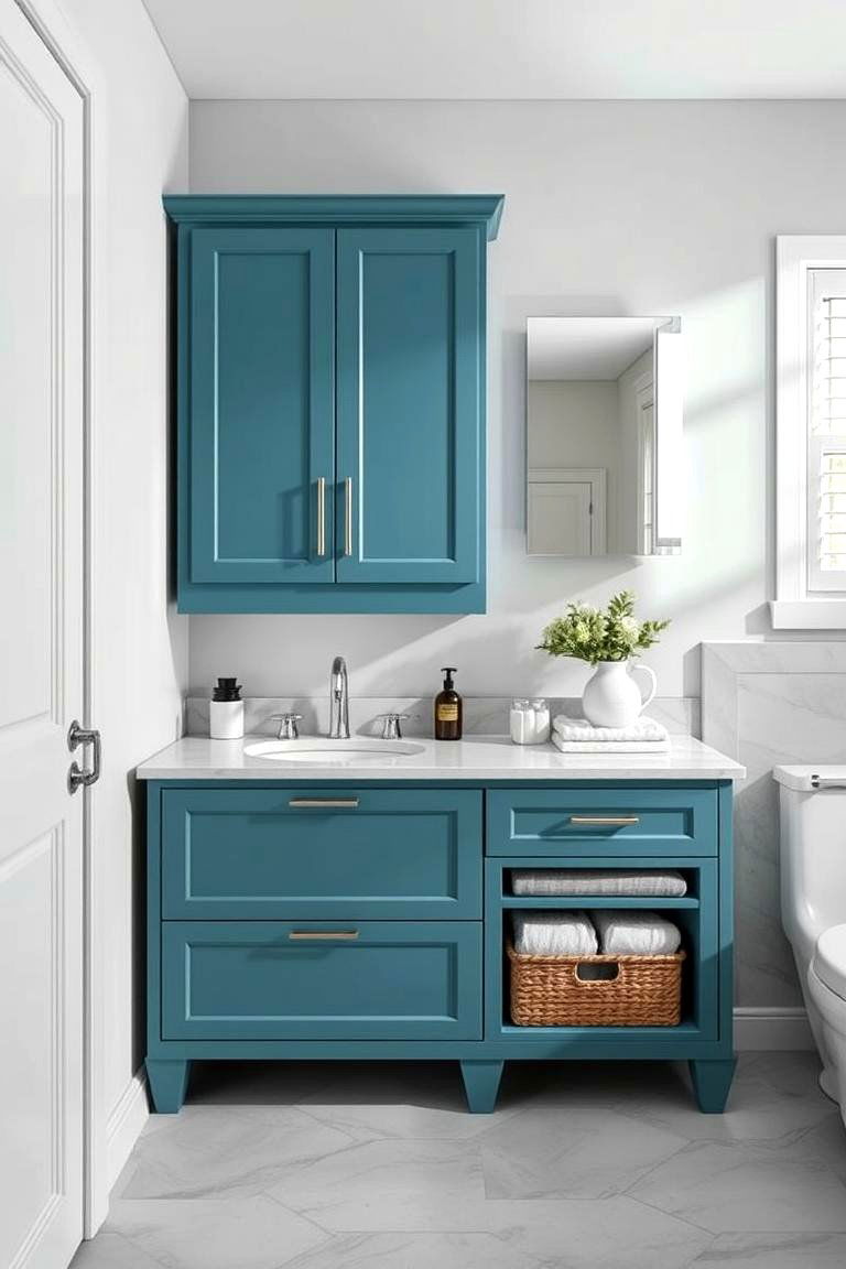 Cerulean Sophistication Vanity - 24 Blue Bathroom Vanity Ideas