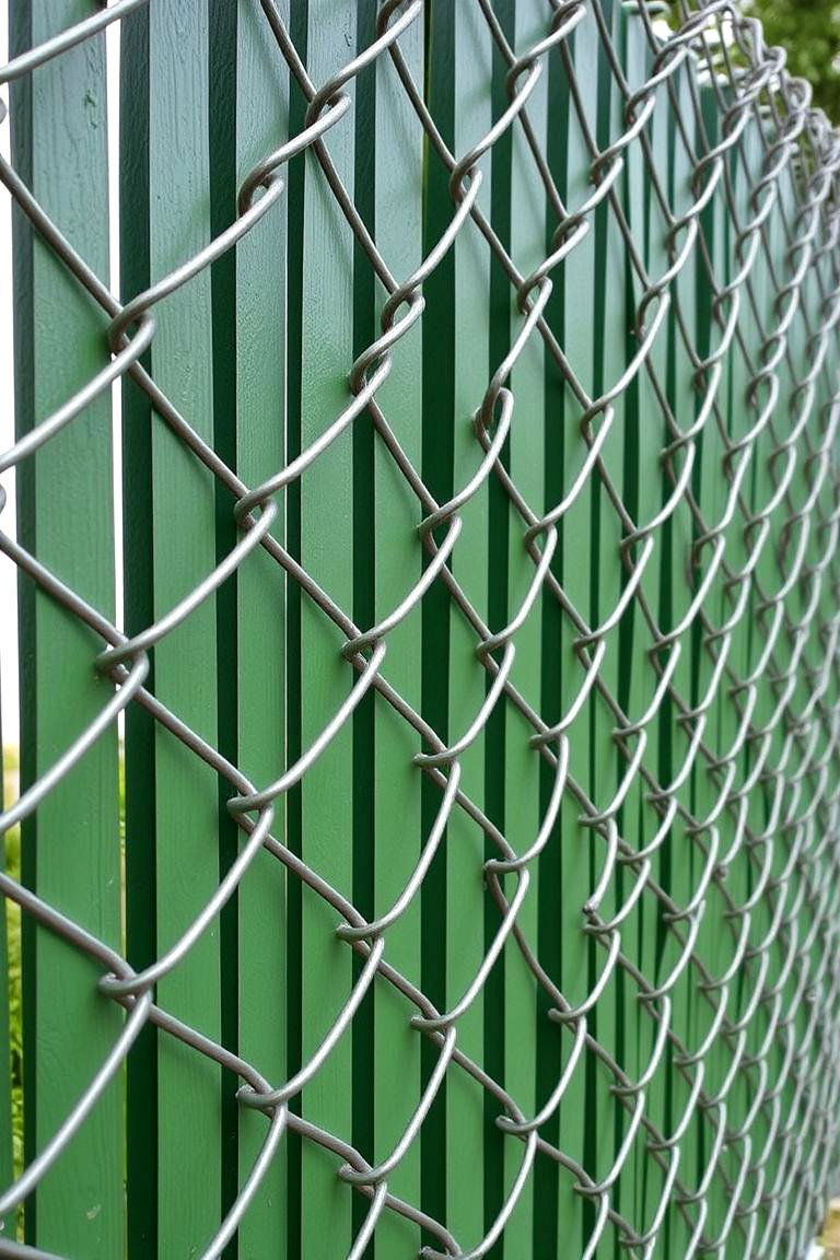 Chain Link Fence with Privacy Slats - 24 Backyard Fence Ideas