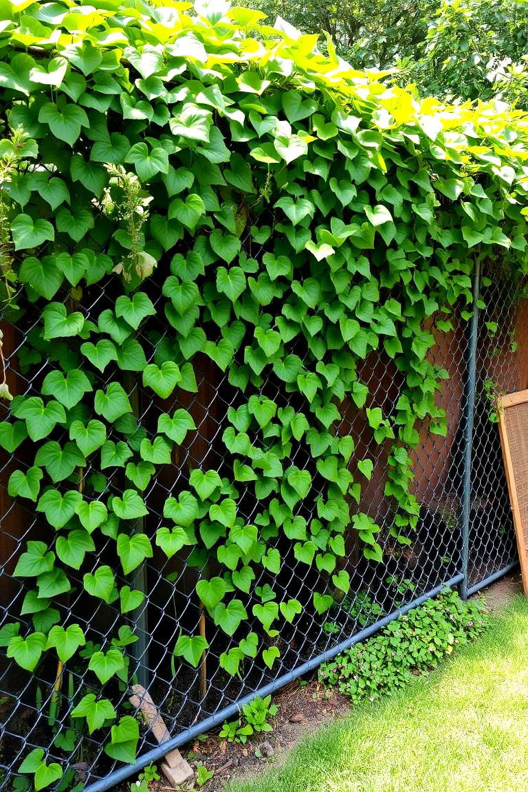Chain Link Fencing with Greenery - 24 Backyard Privacy Ideas
