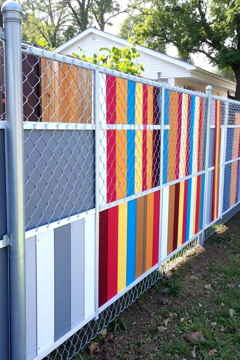 Chain Link with Privacy Slats - 24 Cheap Privacy Fence Ideas