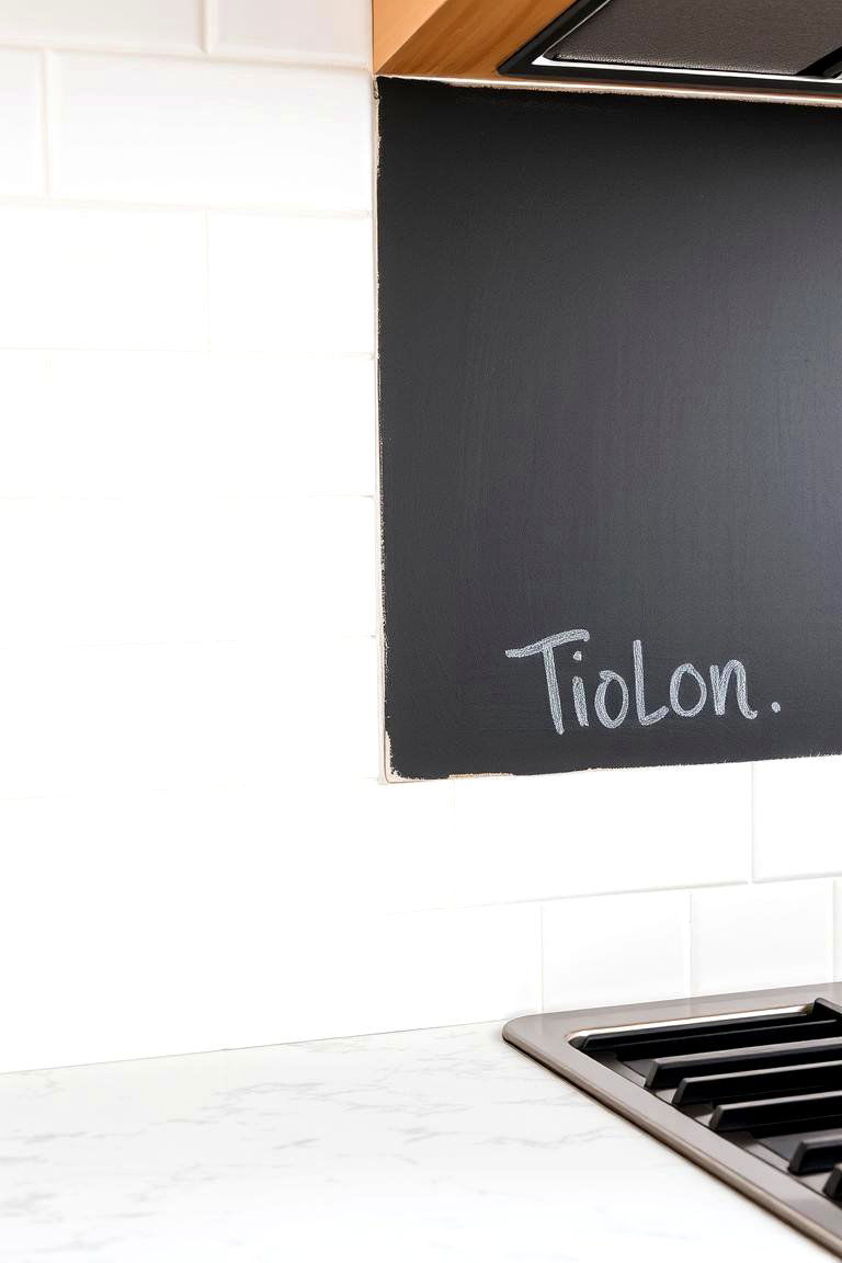 Chalkboard Accent Innovation - 24 Black and White Kitchen Backsplash Ideas