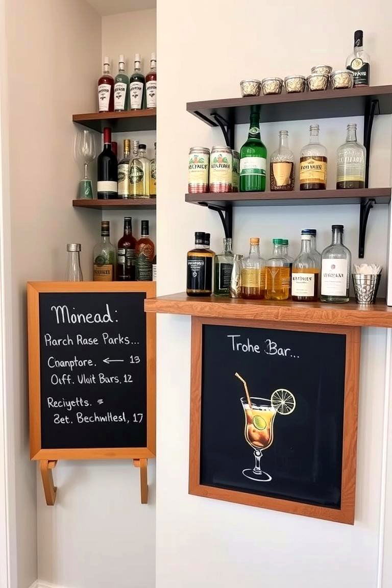 Chalkboard Charm - 24 Home Bar Ideas On A Budget