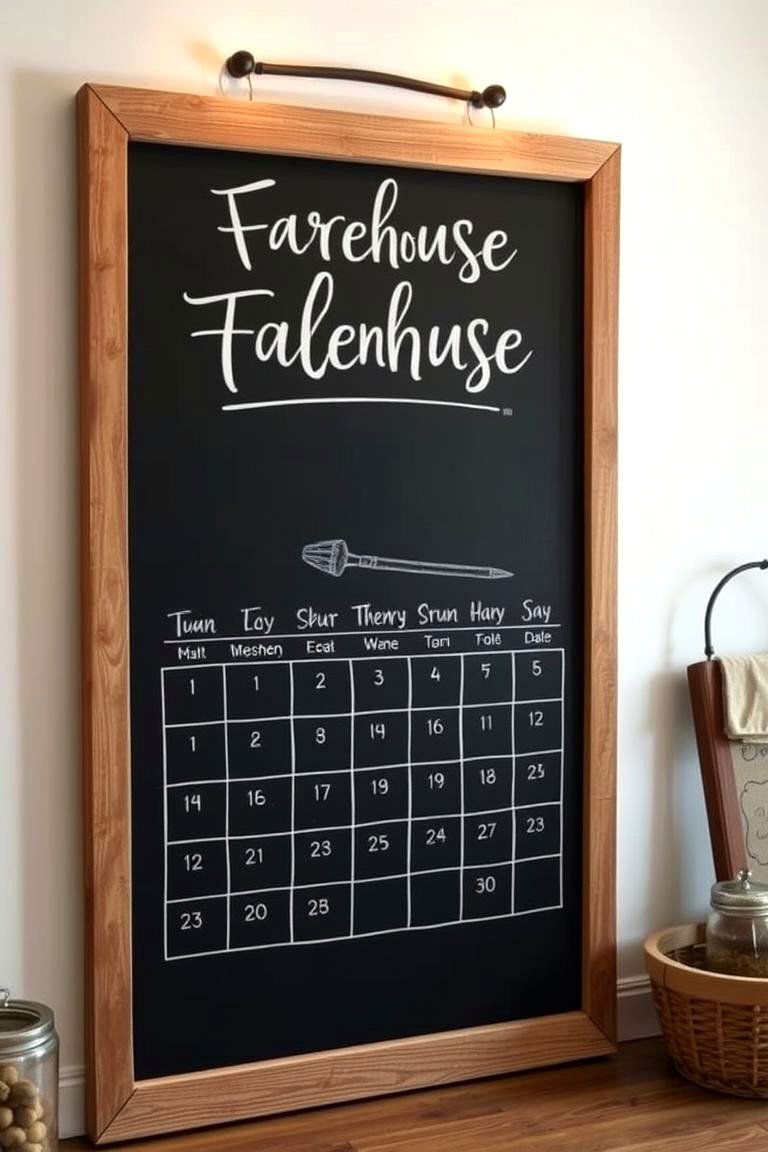 Chalkboard Farmhouse Calendar - 24 Farmhouse Wall Decor Ideas