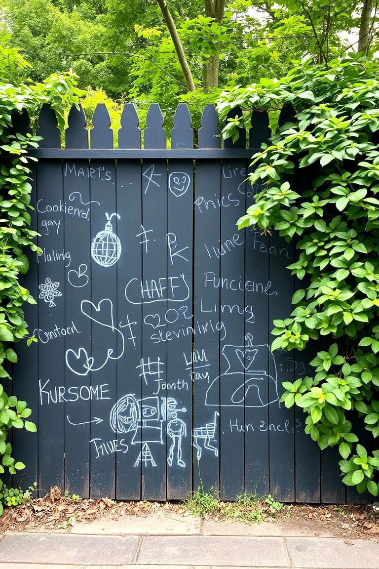 Chalkboard Fence for Interactive Art - 24 Fence Art Ideas