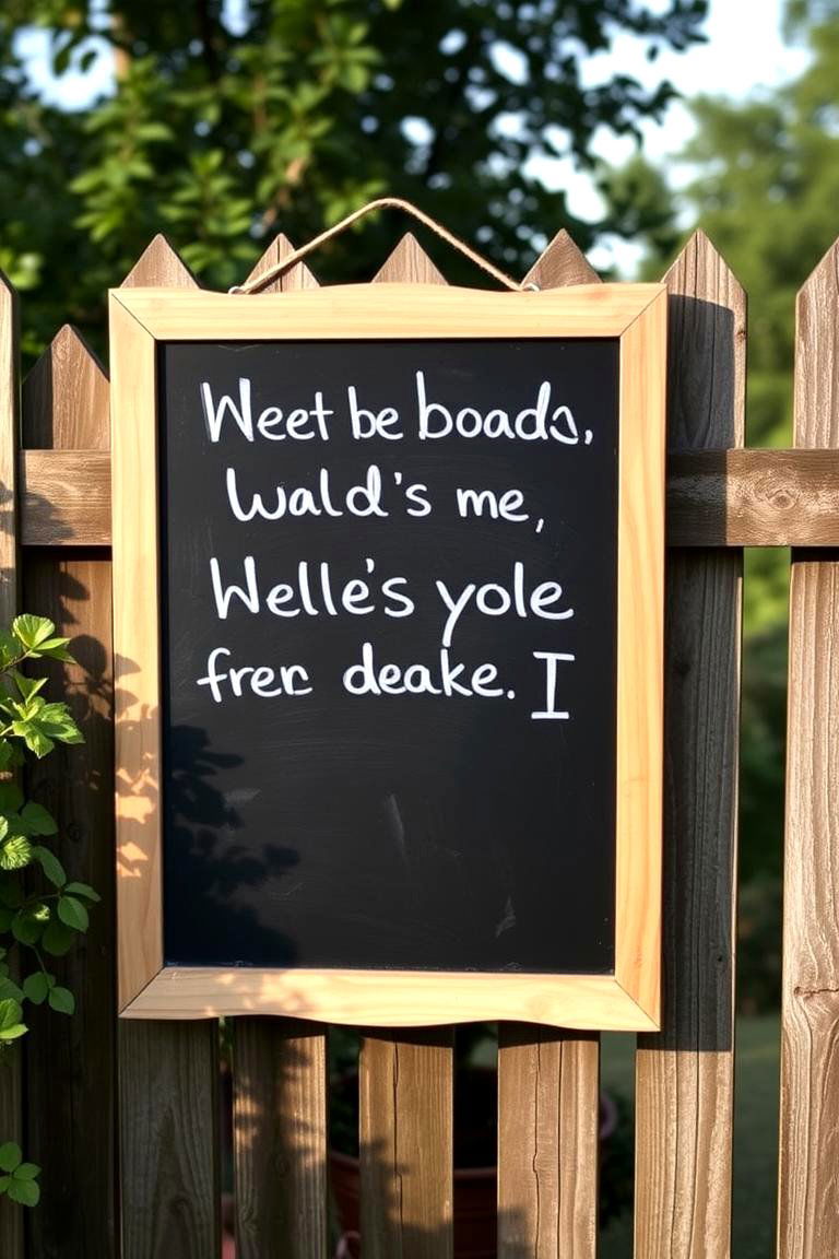 Chalkboard Message Board Sign - 24 Garden Sign Ideas