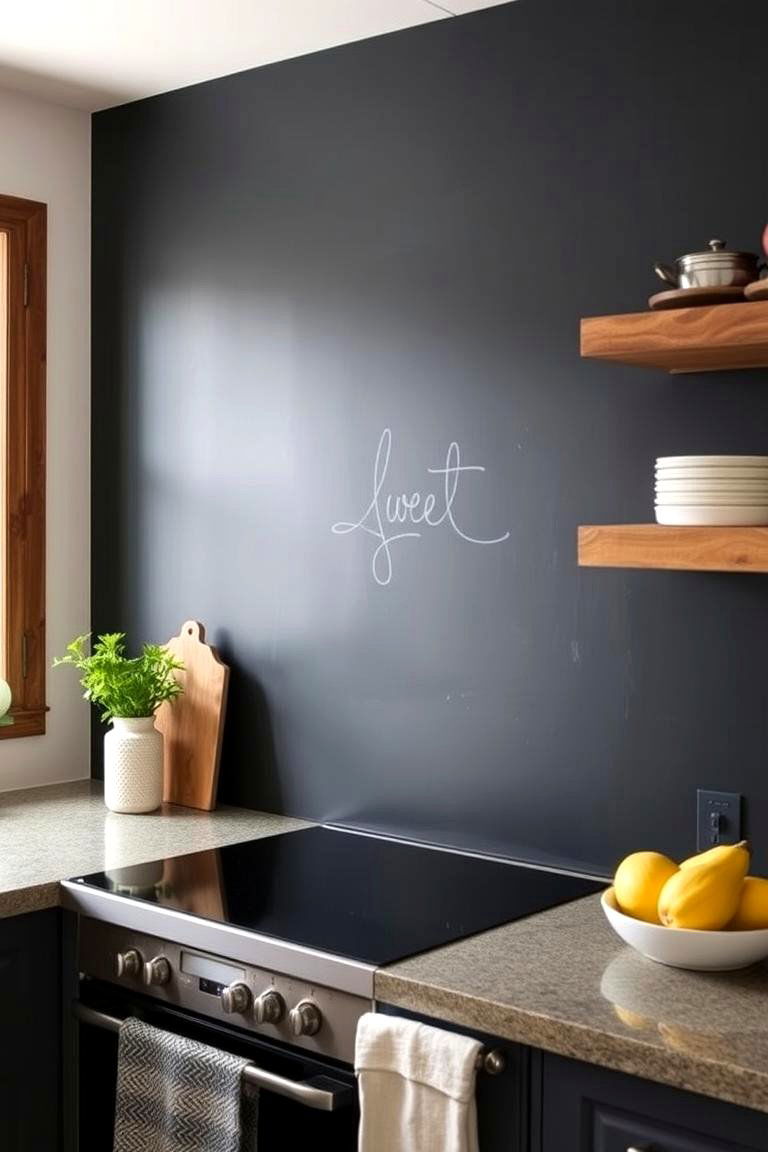 Chalkboard Paint Backsplash - 24 Rustic Backsplash Ideas