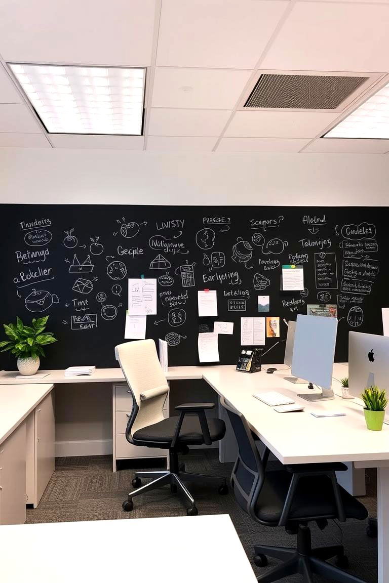 Chalkboard Paint Creativity - 24 Office Accent Wall Ideas