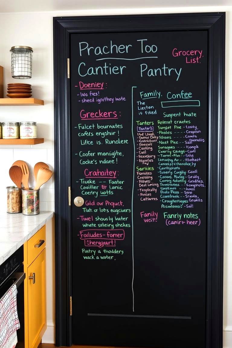 Chalkboard Paint Door for Notes and Lists - 24 Pantry Door Ideas