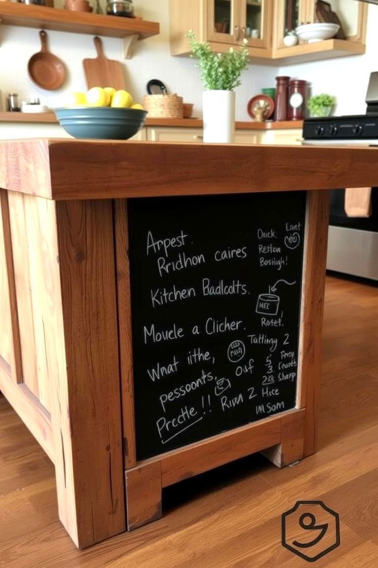 Chalkboard Paint Panel - 24 Rustic Kitchen Island Ideas