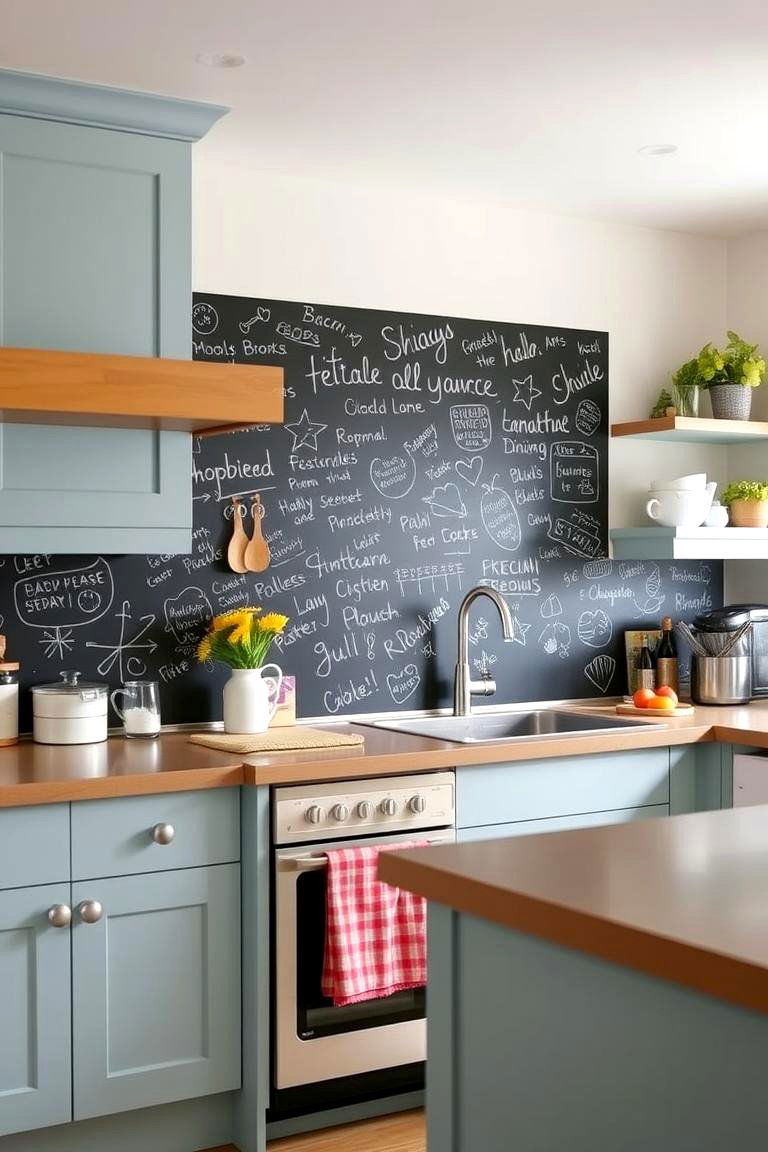 Chalkboard Paint Splashback for Fun and Function - 24 Kitchen Splashback Ideas
