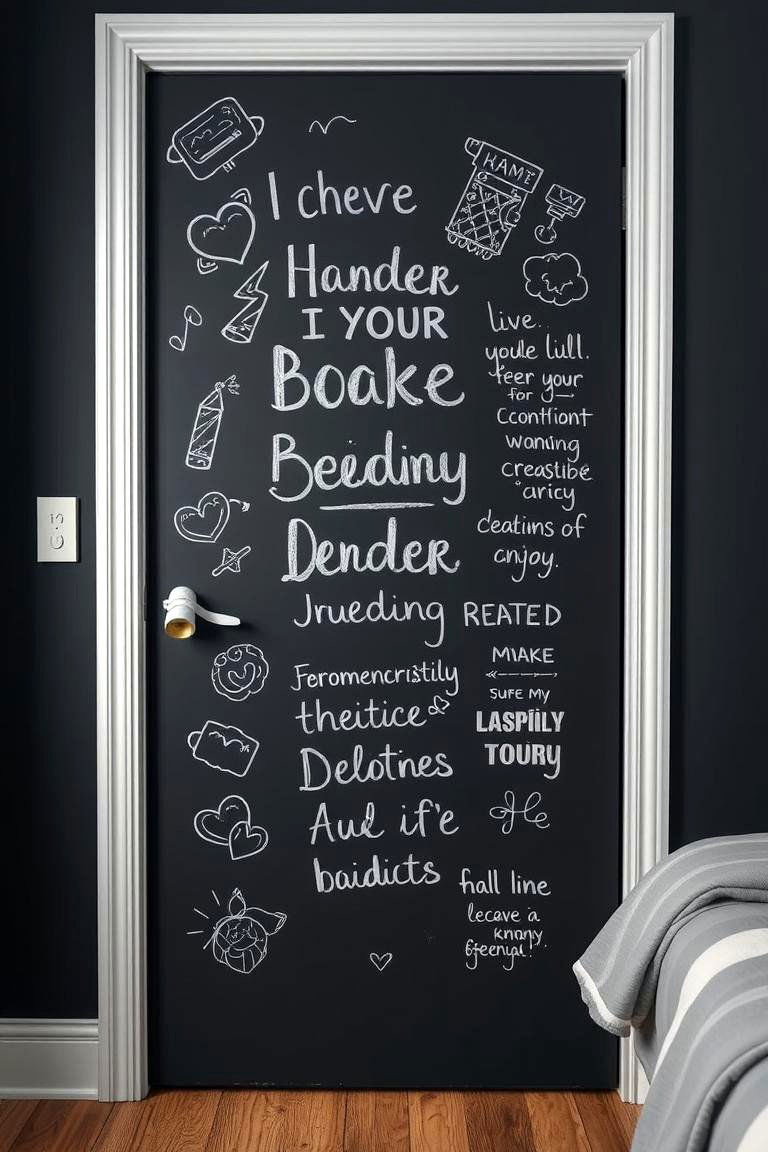 Chalkboard Paint for Customizable Creativity - 24 Bedroom Door Decorating Ideas