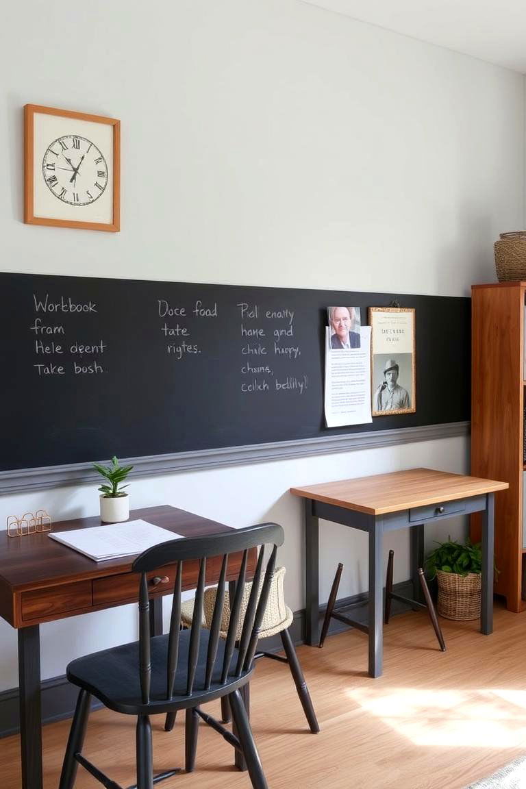 Chalkboard Painted Chair Rail - 24 Chair Rail Ideas