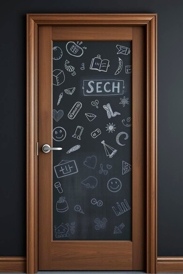 Chalkboard Painted Door - 24 Door Painting Ideas