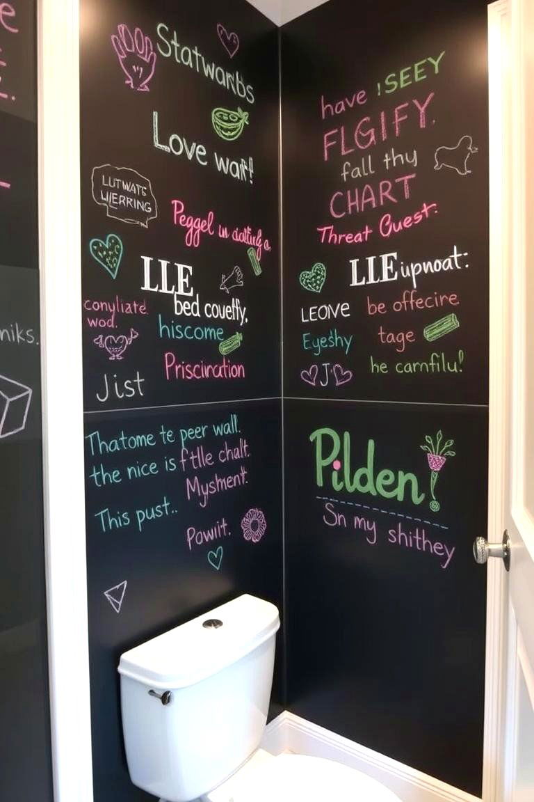 Chalkboard Panels for Creative Expression - 24 Bathroom Wall Paneling Ideas