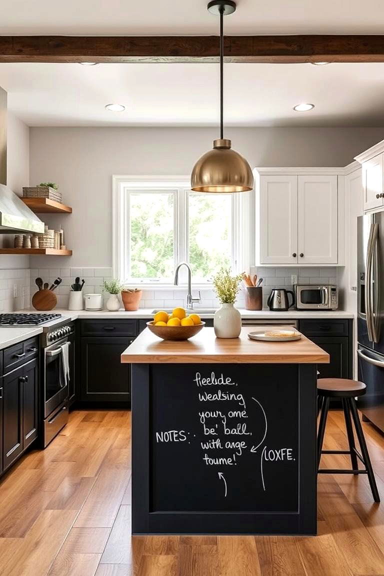 Chalkboard Panels - 24 Kitchen Island Back Panel Ideas