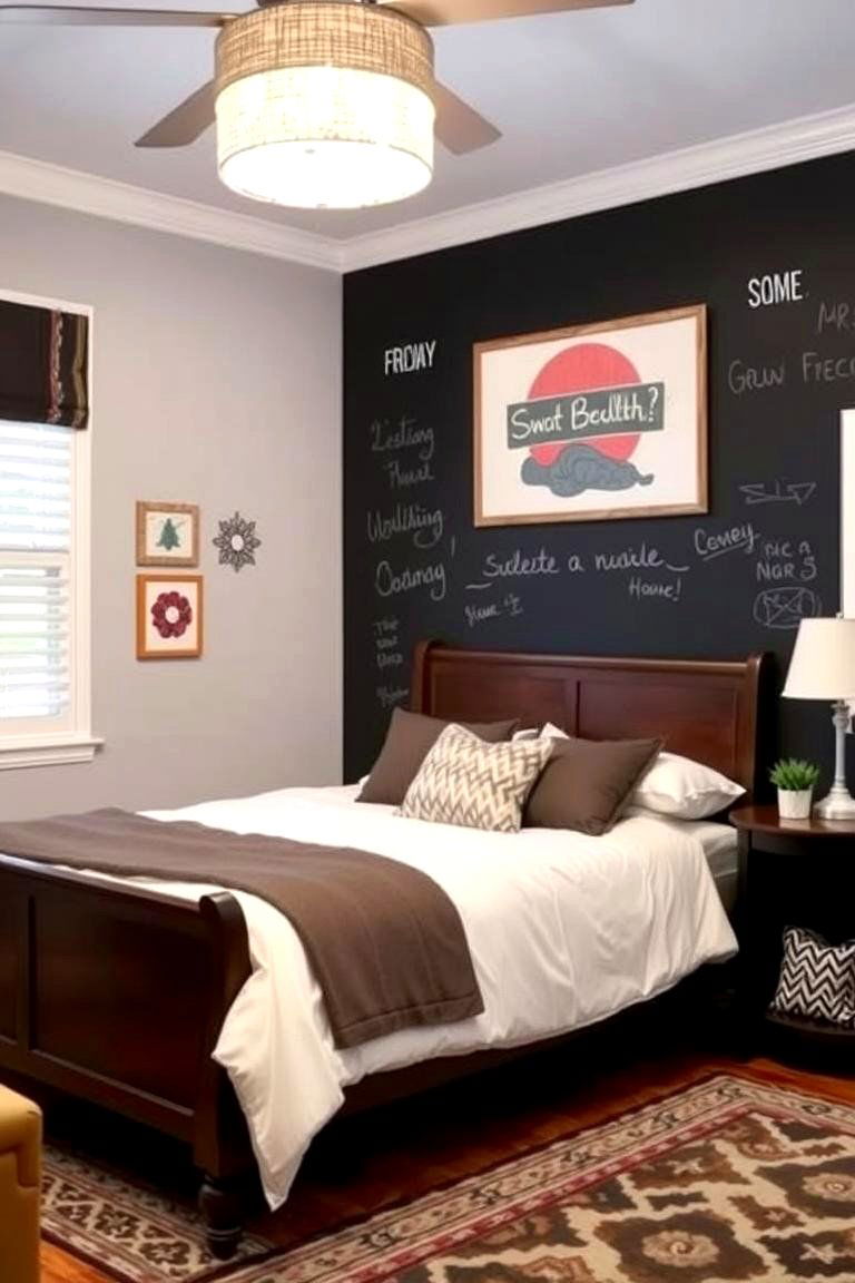 Chalkboard Wall - 24 Bedroom Accent Wall Ideas