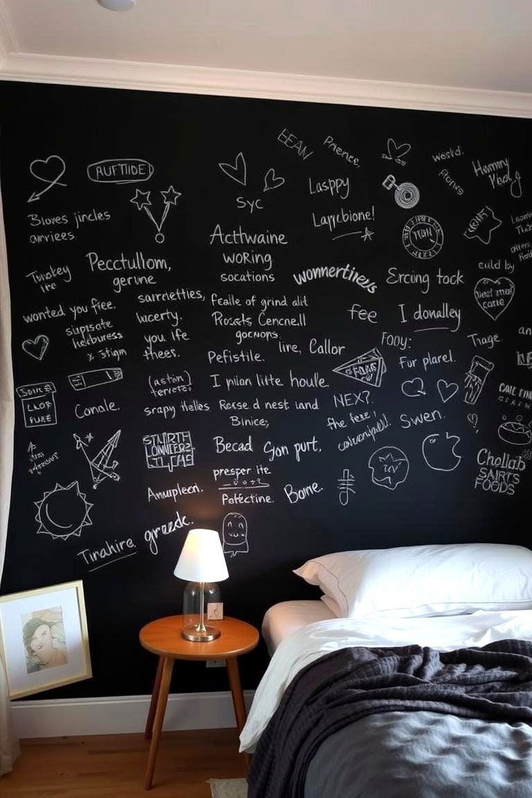 Chalkboard Wall - 24 Bedroom Wall Decor Ideas