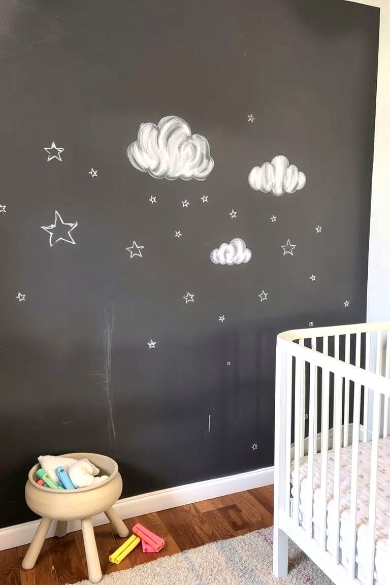 Chalkboard Wall for Creativity - 24 Whimsical Nursery Ideas