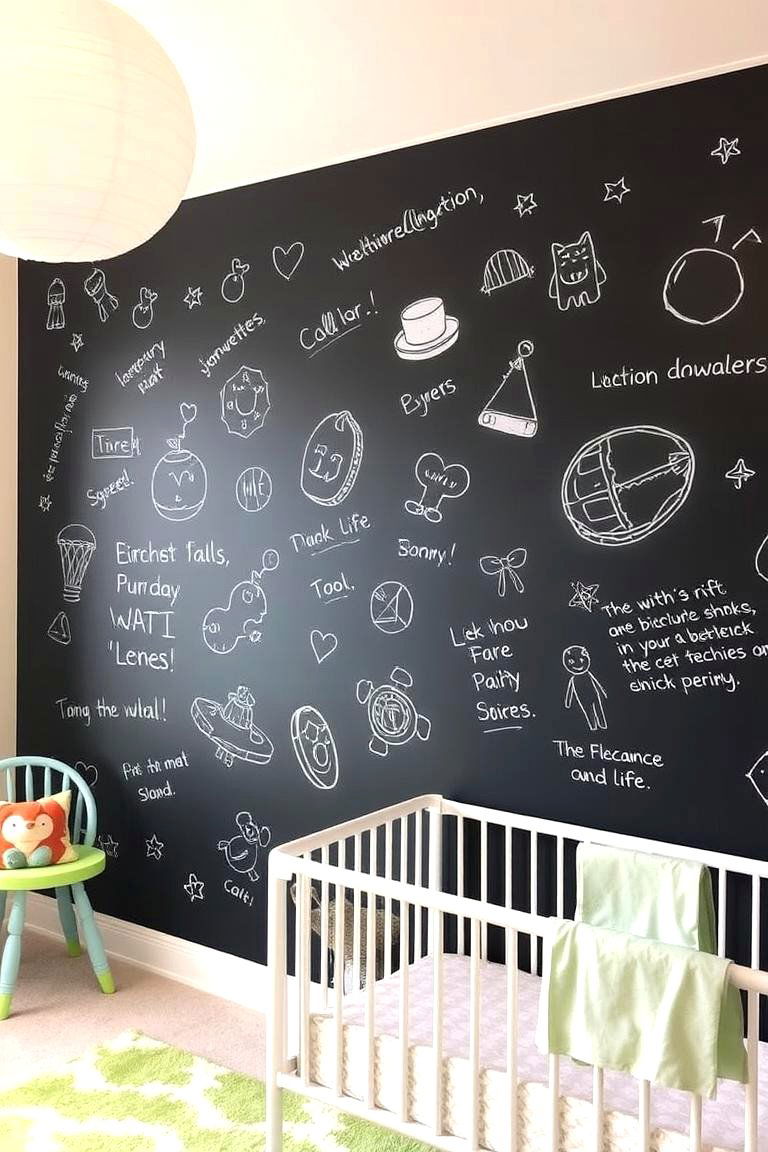Chalkboard Wall for Creativity - 24 Nursery Accent Wall Ideas