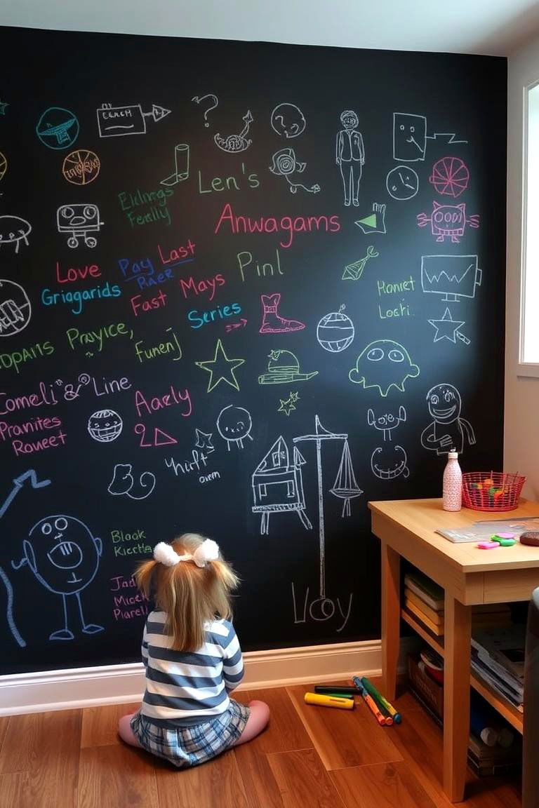 Chalkboard Wall - 24 Basement Accent Wall Ideas