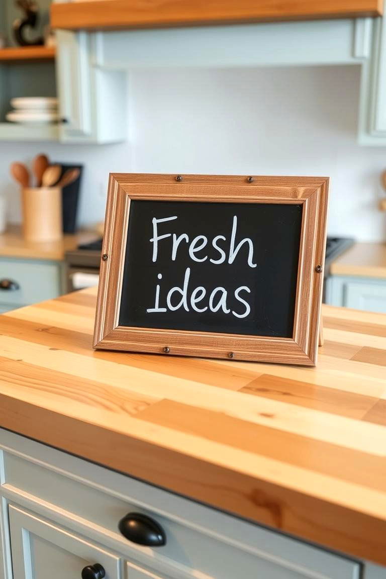 Chalkboard or Message Board - 24 kitchen island decor ideas