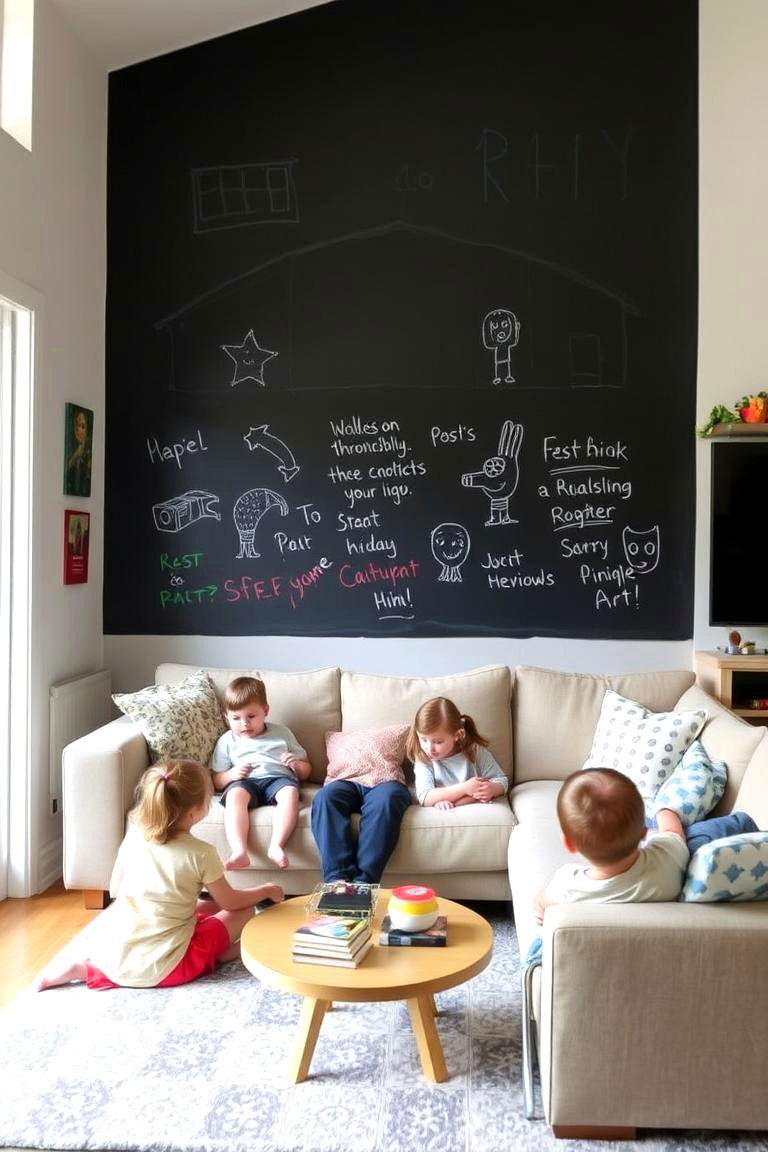 Chalkboard or Whiteboard Wall - 24 living room wall decor ideas