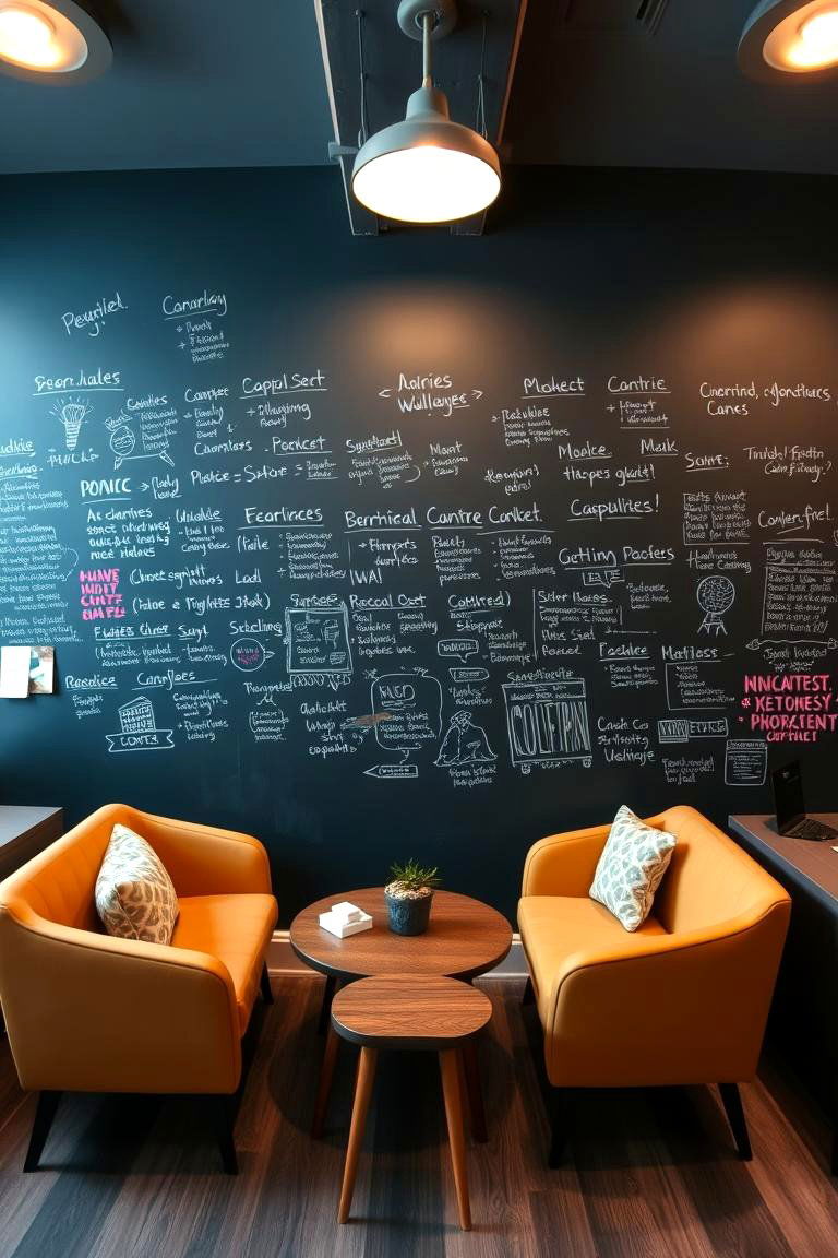 Chalkboard or Whiteboard Wallpaper - 24 Office Wallpaper Ideas