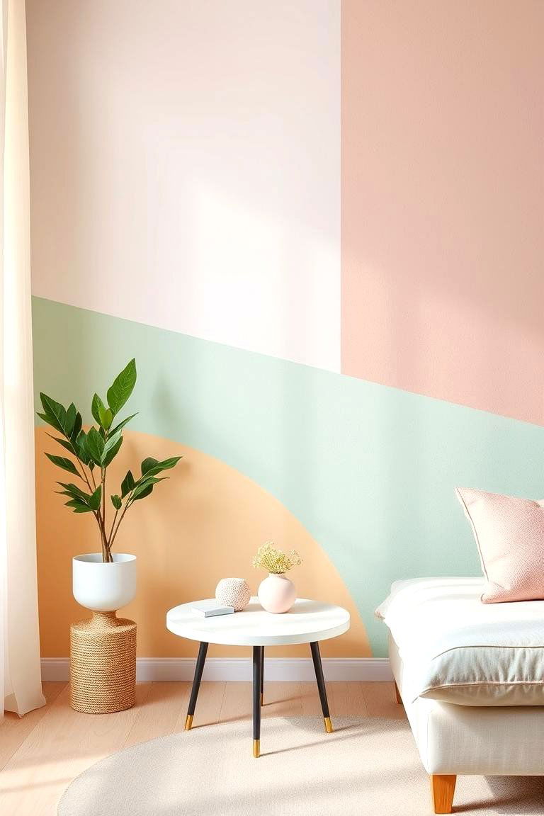 Chalky Pastel Color Block - 24 Nursery Accent Wall Ideas