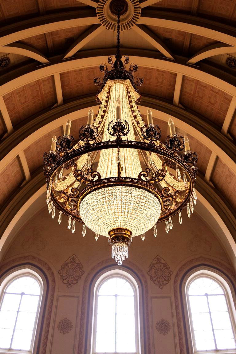 Chandelier Elegance for Grand Spaces - 24 Vaulted Ceiling Lighting Ideas