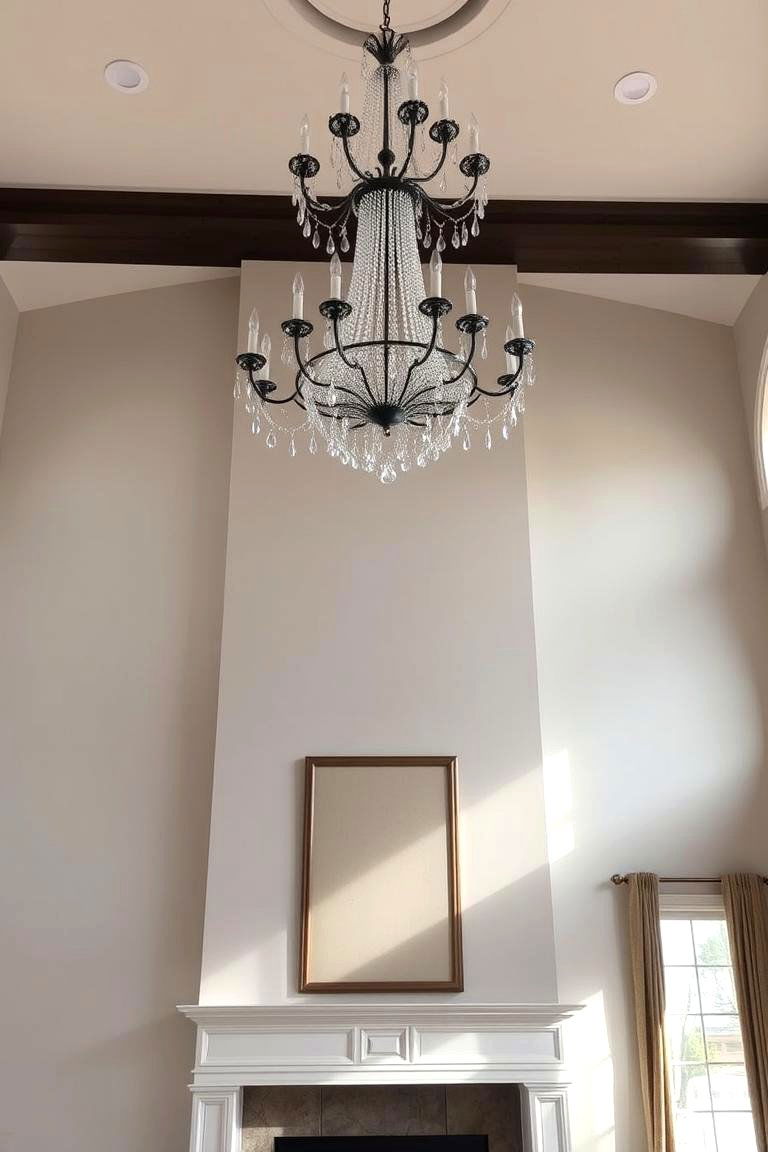 Chandelier Lighting for Grand Spaces - 24 Fireplace Lighting Ideas