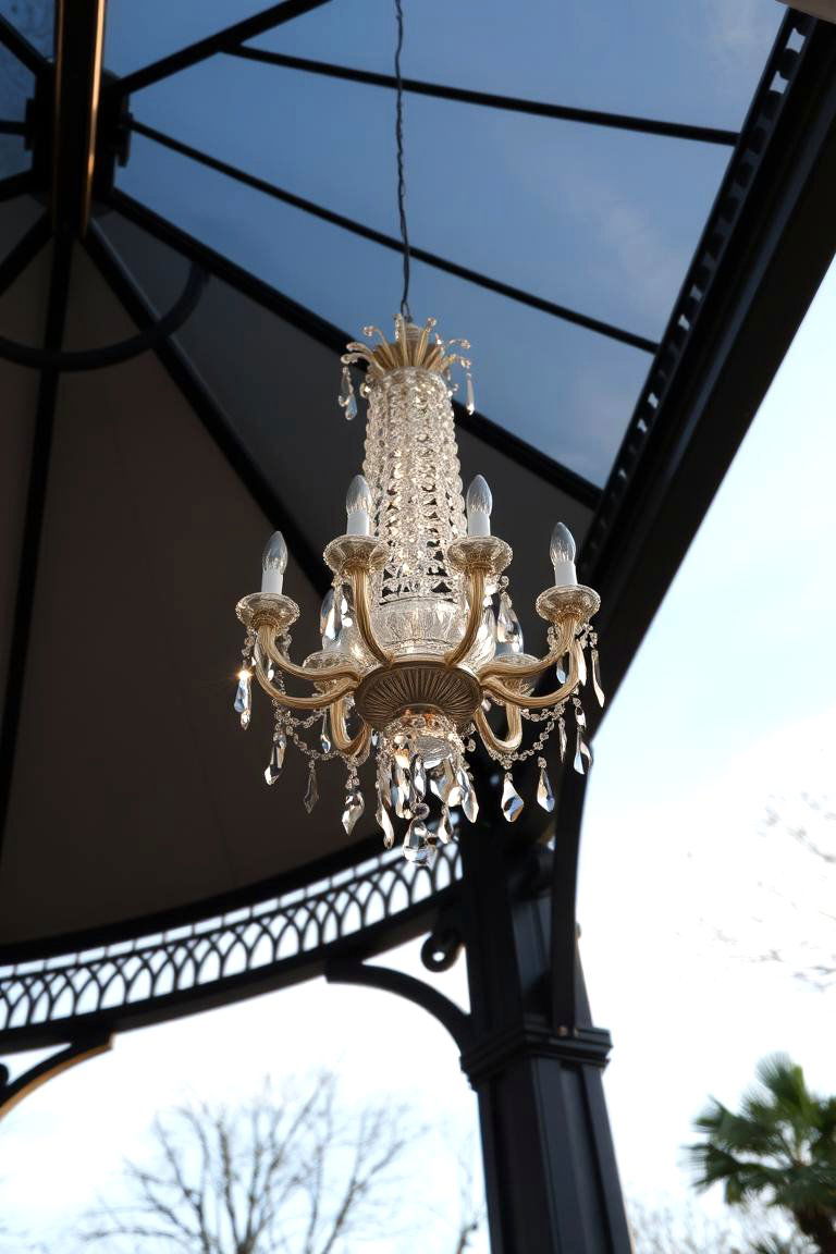 Chandeliers for Luxurious Ambiance - 24 Gazebo Lighting Ideas
