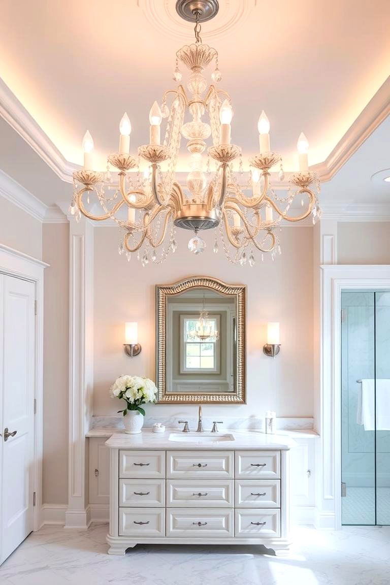 Chandeliers for a Touch of Luxury - 24 Bathroom Lighting Ideas