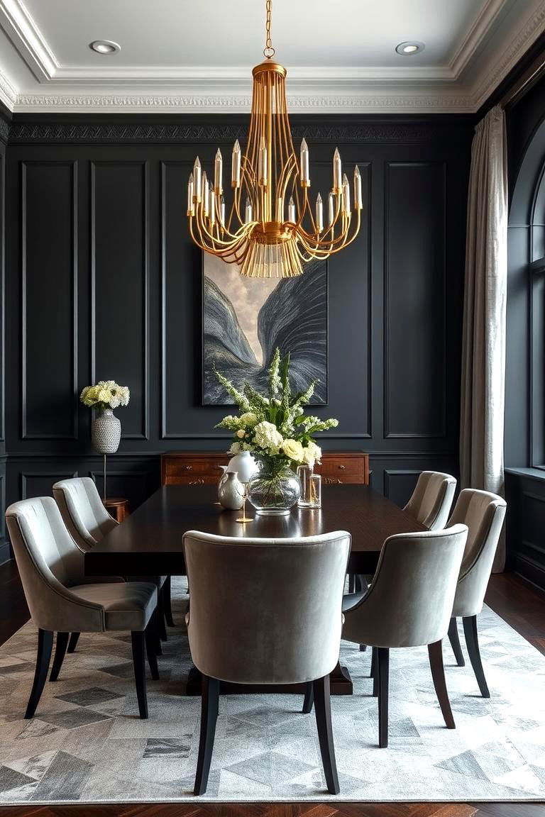 Charcoal Gray Drama - 24 Gray Dining Room Ideas