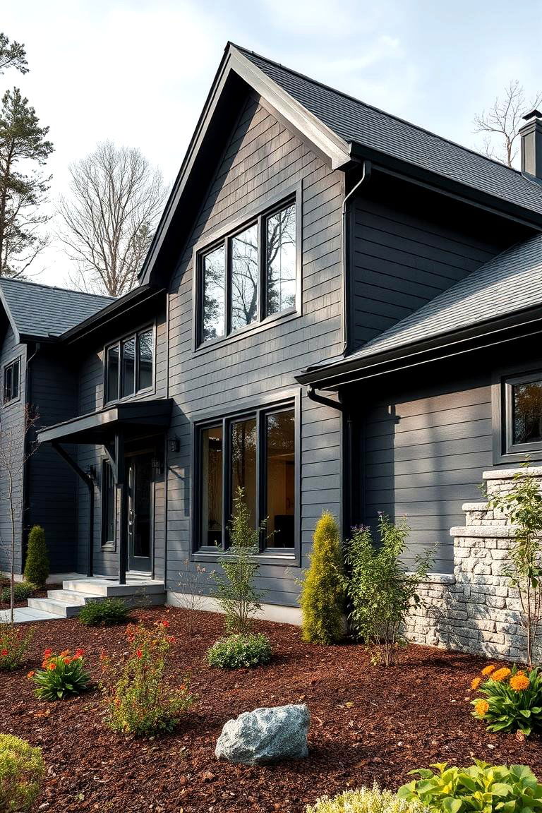 Charcoal Grey Siding - 24 Modern Siding Ideas for a Contemporary Home