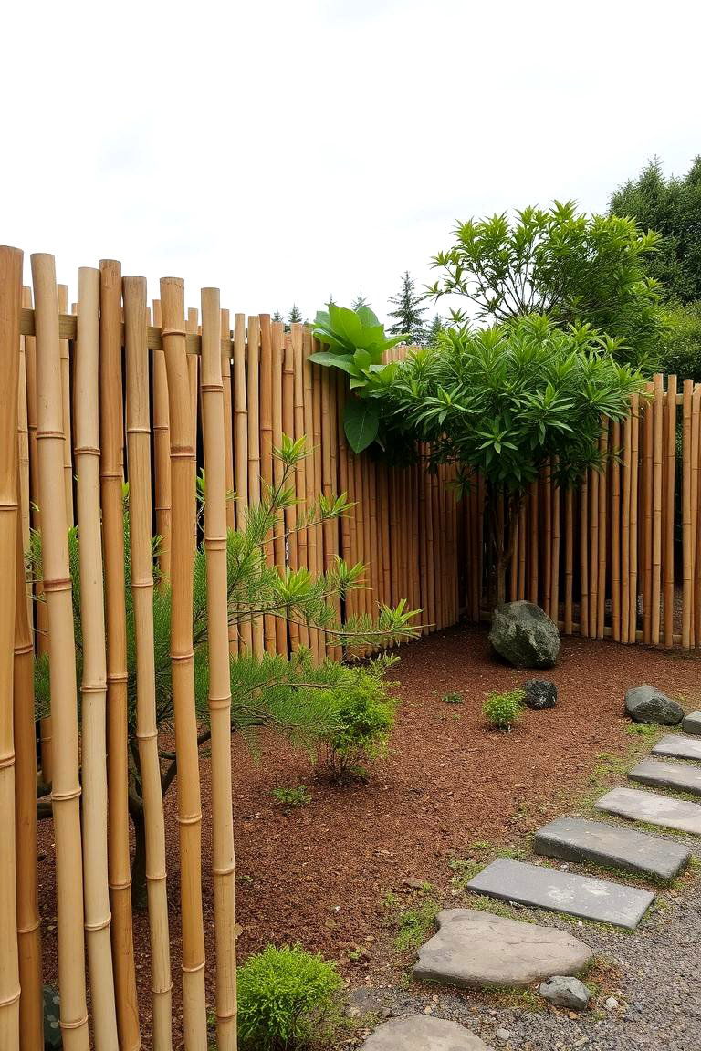 Charming Bamboo Fencing - 24 Small Garden Fence Ideas