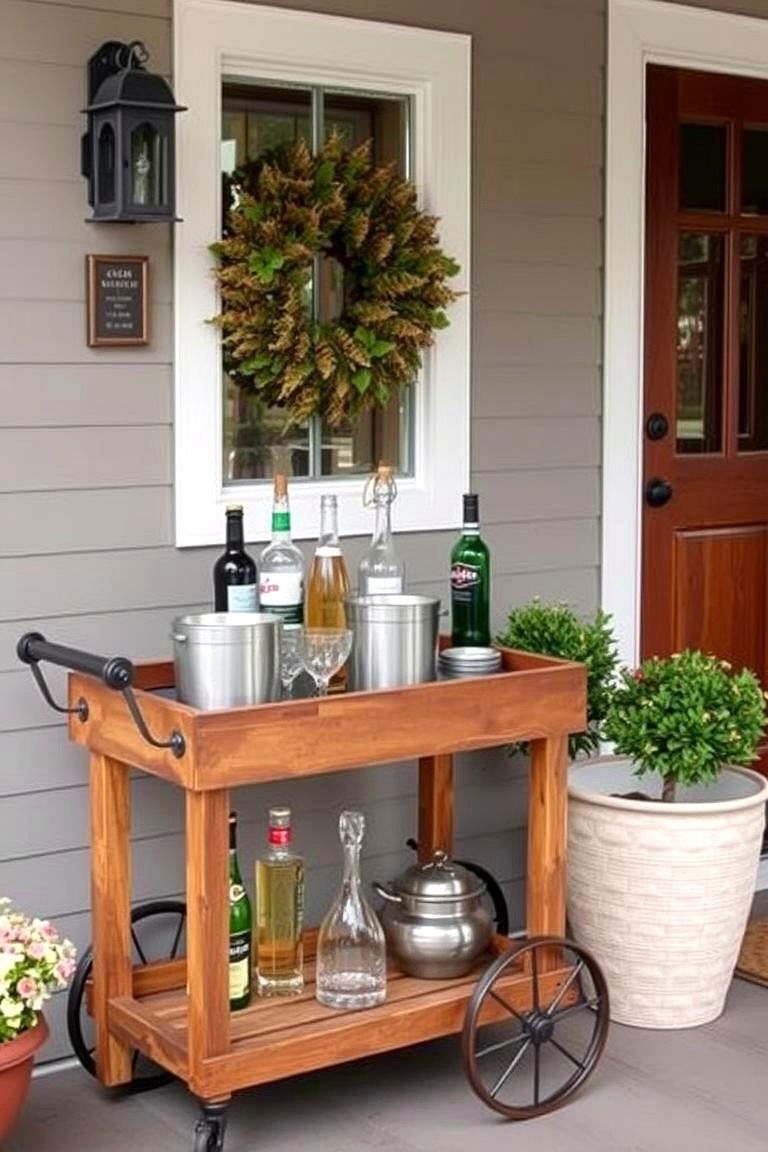 Charming Beverage Station - 24 Side Porch Ideas