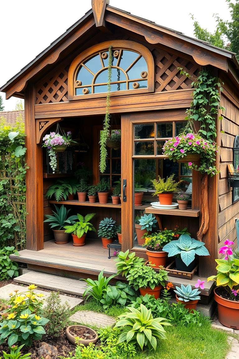 Charming Botanical Garden Shed - 24 Greenhouse and Shed Combo Ideas