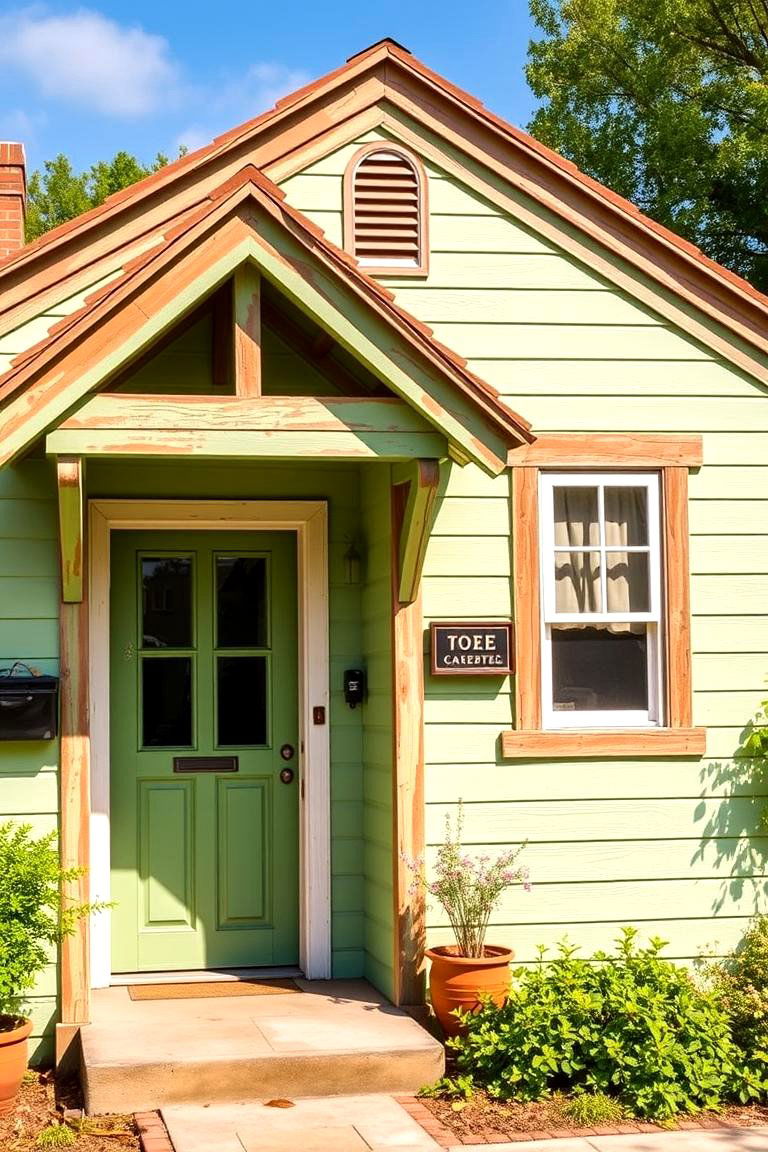 Charming Cottage Exterior - 24 Light Green House Exterior Ideas