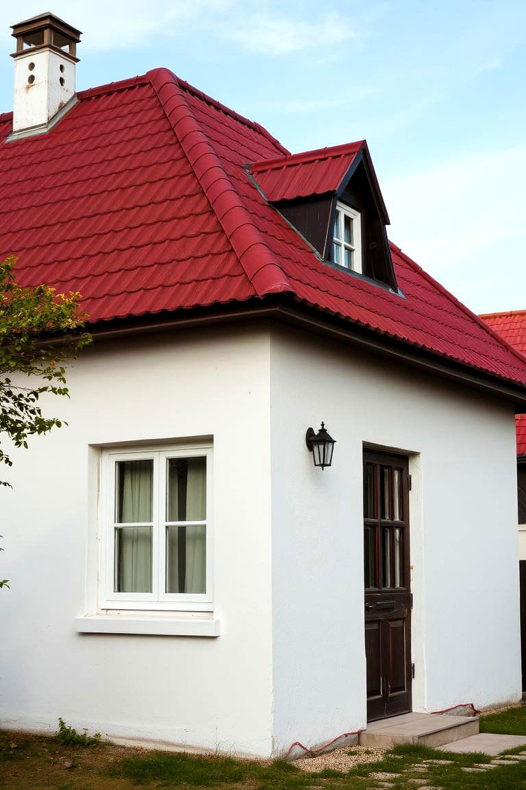 Charming Dark Red Roof - 24 Dark Red House Exterior Ideas