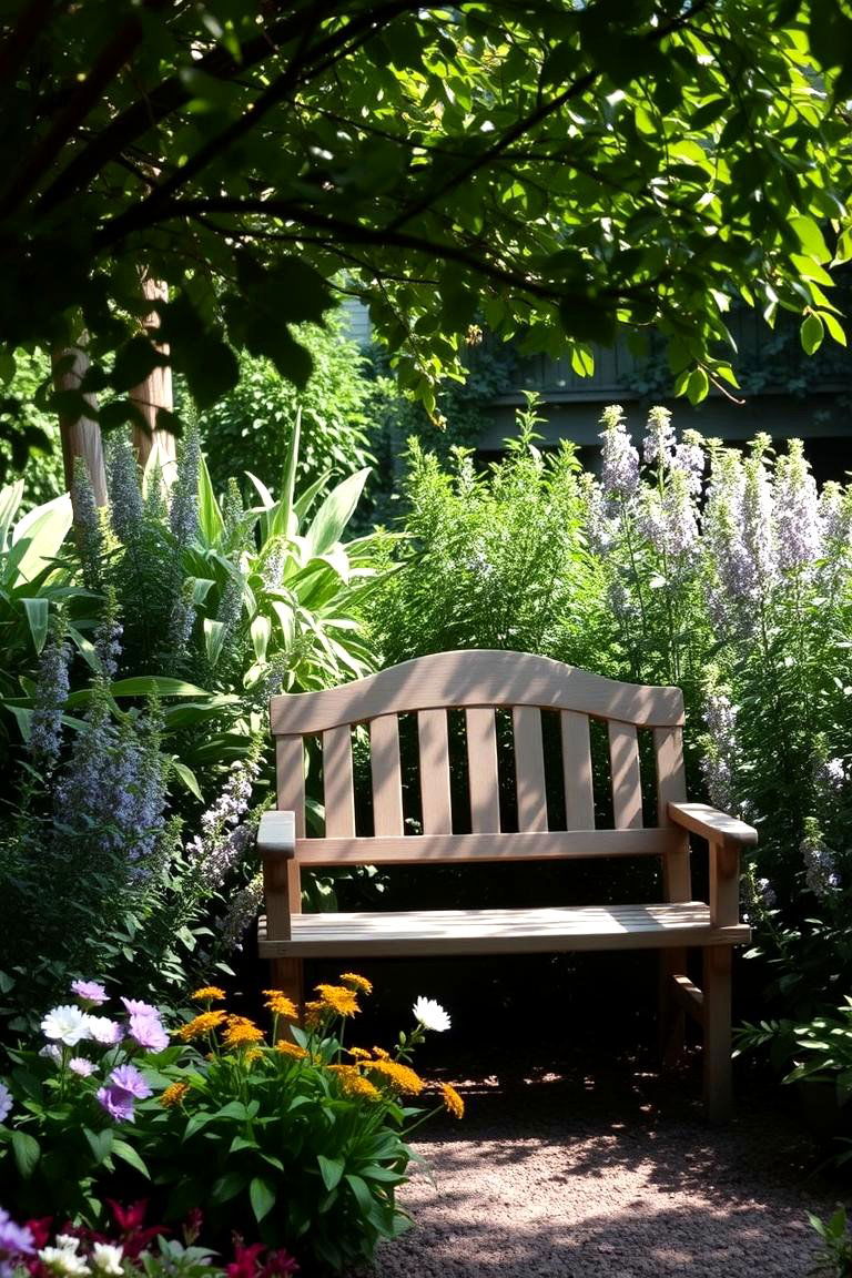 Charming Garden Bench - 24 Shady Garden Ideas
