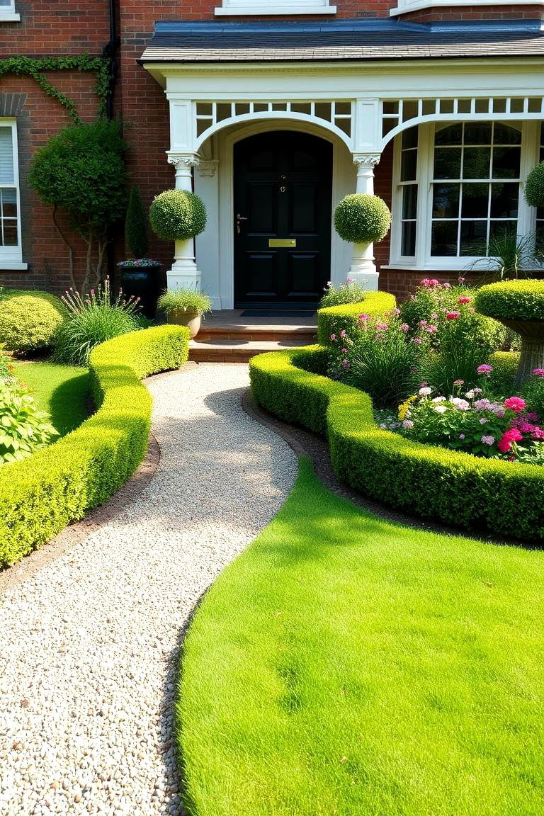 Charming Gravel Path - 24 Victorian Front Garden Ideas