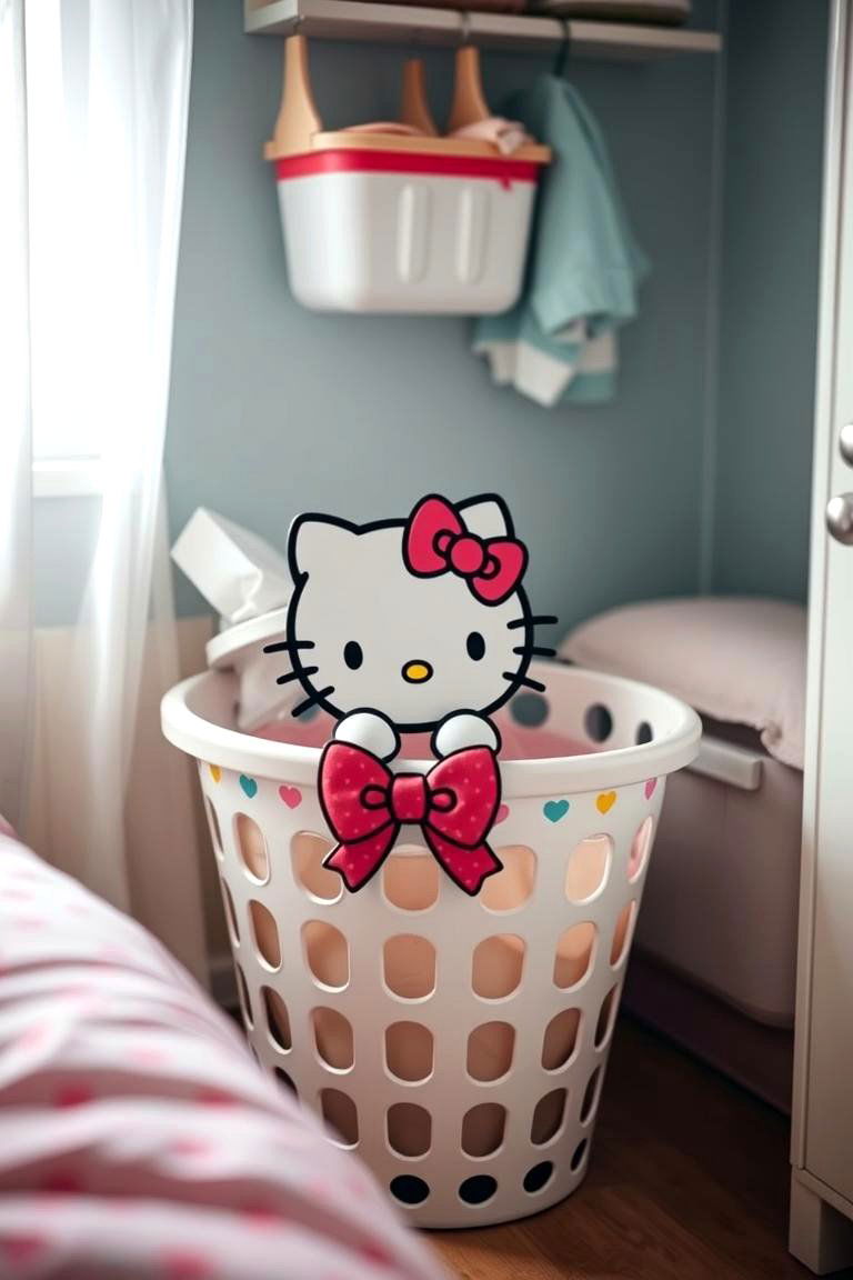 Charming Hello Kitty Laundry Basket - 24 Hello Kitty Bedroom Ideas