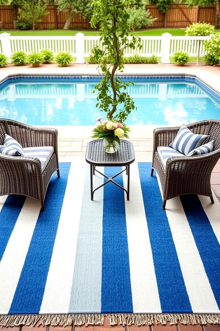 Charming Outdoor Rugs - 24 Pool Furniture Ideas