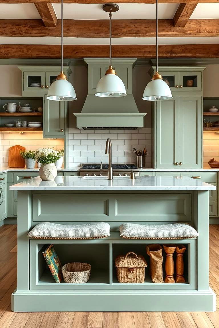 Charming Sage Green Kitchen Island - 24 Sage Green Kitchen Ideas