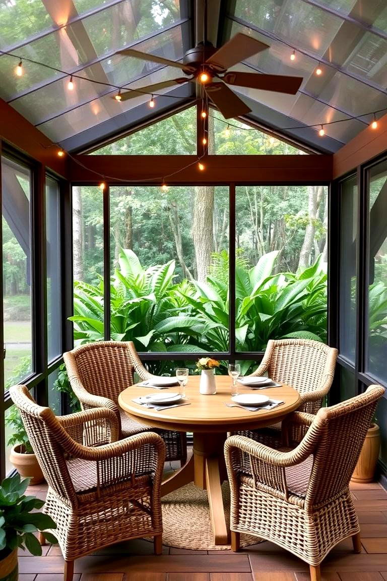 Charming Screened in Dining Nook - 24 Screened-in Deck Ideas