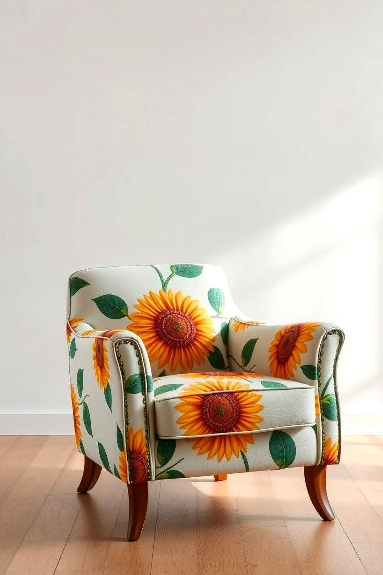 Charming Sunflower Accent Chairs - 24 Sunflower Bedroom Ideas