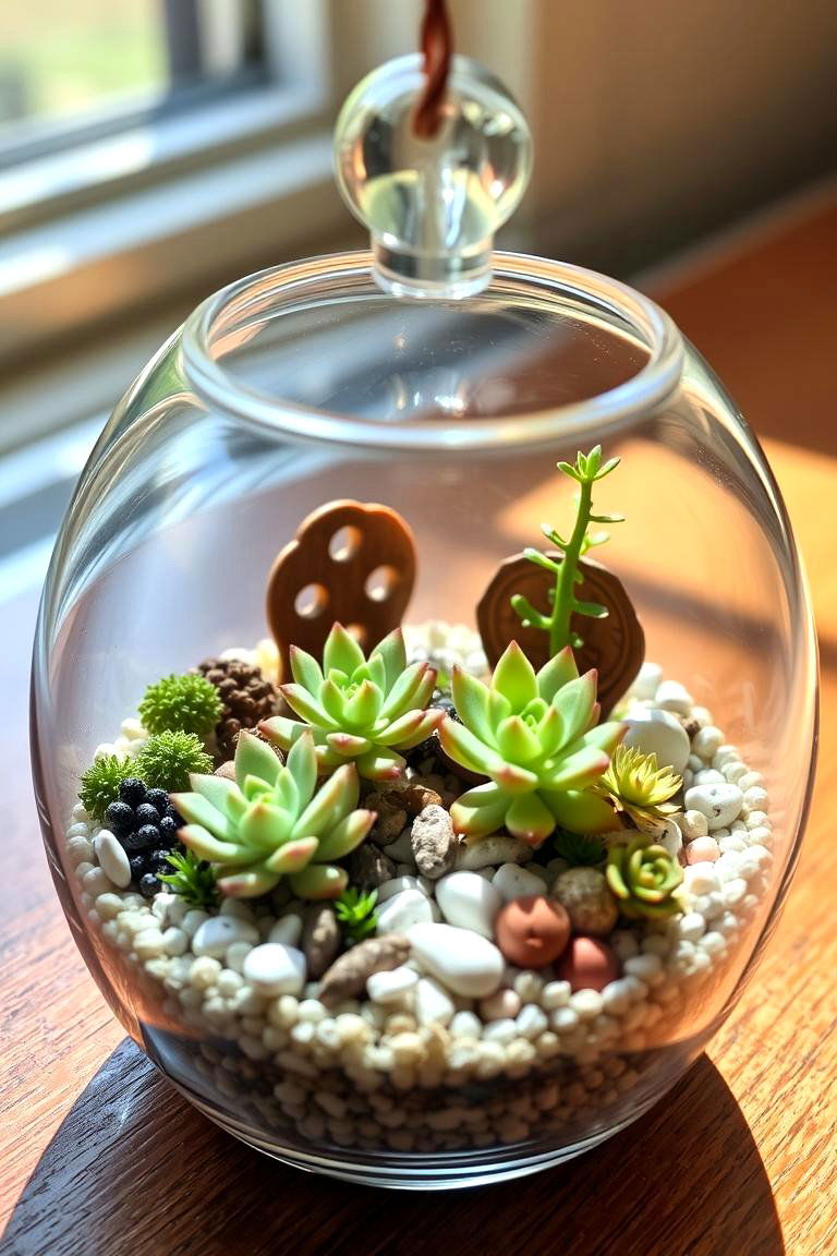 Charming Terrarium Mini Garden - 24 Garden Centerpiece Ideas
